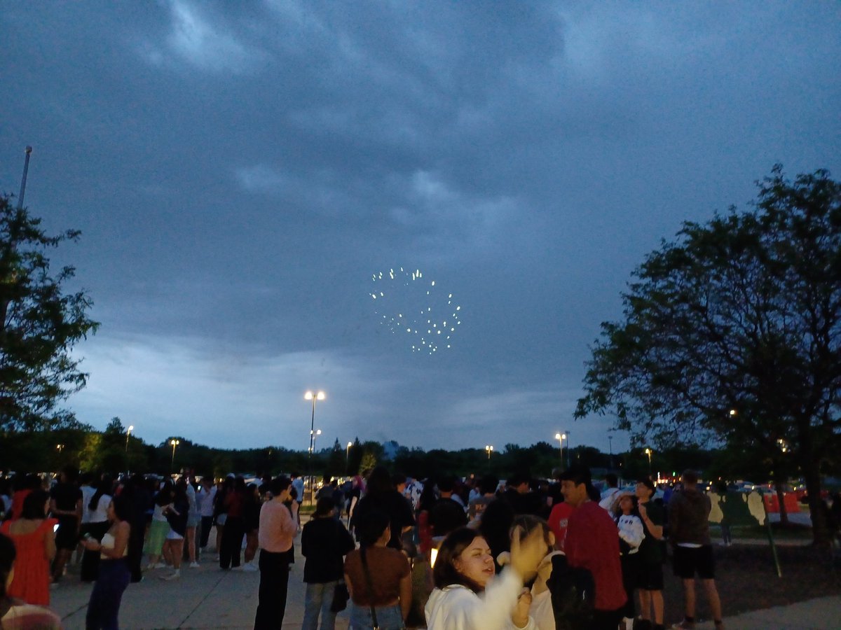 Got the fireworks in between the rain drops.