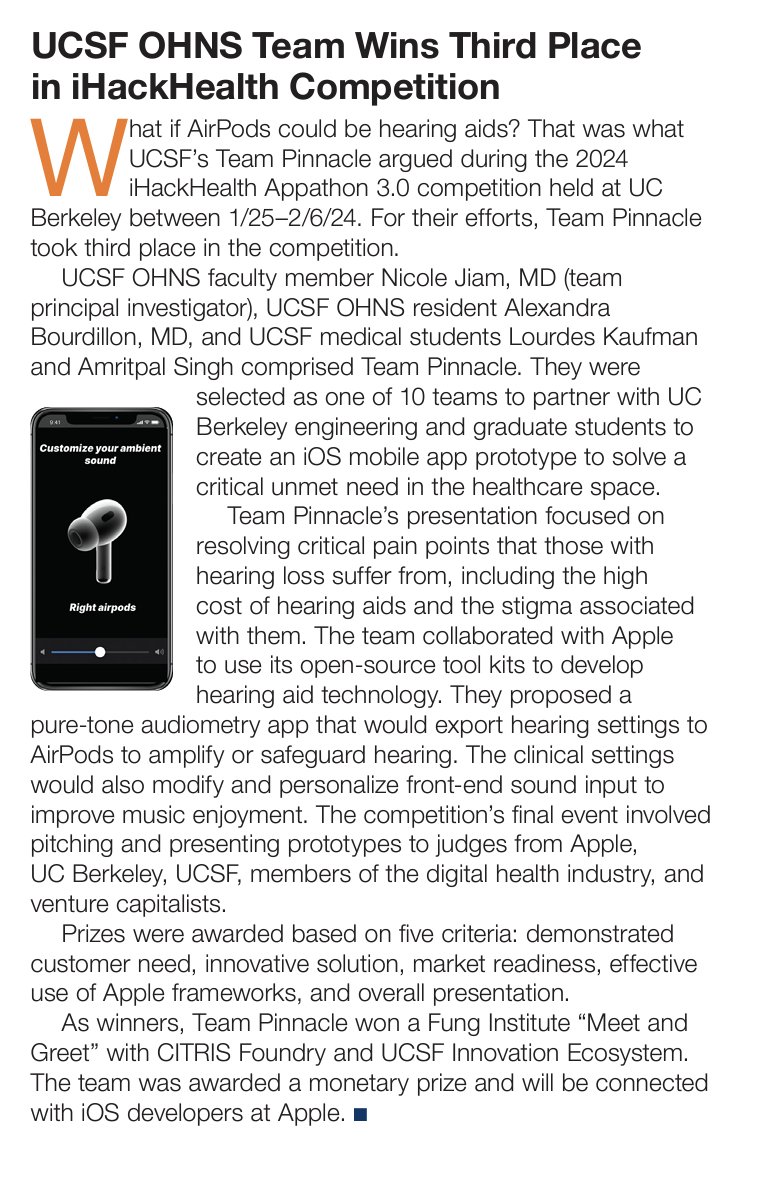UCSF Otolaryngology Innovation Center (@ucsfinnovation) on Twitter photo UCSF OHNS Team Wins Third Place in iHackHealth Competition: Read up on the latest innovations and discoveries at <a href="/UCSF_OHNS/">UCSF Otolaryngology | Head and Neck Surgery</a>, check out ➡️ ohns.ucsf.edu/about/news/hea… UCSF OHNS Team Wins Third Place in iHackHealth Competition: Read up on the latest innovations and discoveries at <a href="/UCSF_OHNS/">UCSF Otolaryngology | Head and Neck Surgery</a>, check out ➡️ ohns.ucsf.edu/about/news/hea…