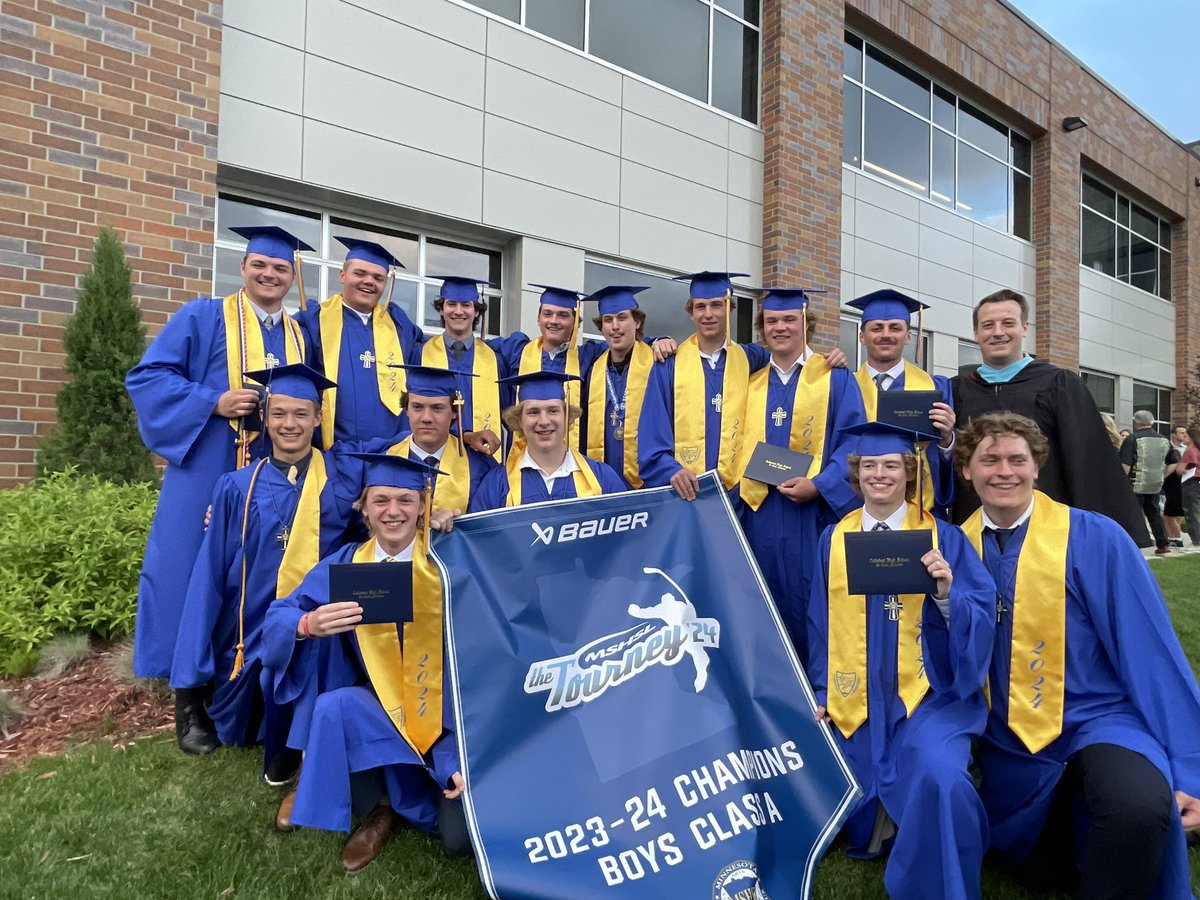 CHSPuckSquad's tweet photo. Tonight we sent our senior class on to their next chapter. You all accomplished a tremendous amount on the ice, in the classroom, and in the community during your time at Cathedral. We are all extremely proud of you and can’t wait to see all that you achieve. Good luck! https://t.co/VDvOy1A9O7