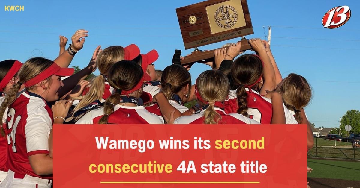BACK TO BACK: Wamego softball goes the distance and defeats Andover, 5-0, for its second straight 4A state title.

RECAP >>> wibw.com/2024/05/25/wam…