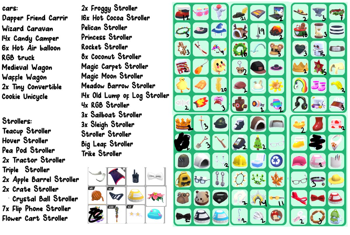 LF:
- garden eggs  
- 18 blue jay
- 20 moles
- 15 skunks
- 4 mantis
- 15 weevil
- 3 maple moth
- 4 mushroom friend 

only have what on the pics, please pick i don't offer!!

rts are appreciated  #AMTrading #adoptmetradings #adoptmetrading #Adoptmetrades #Adoptmetrade