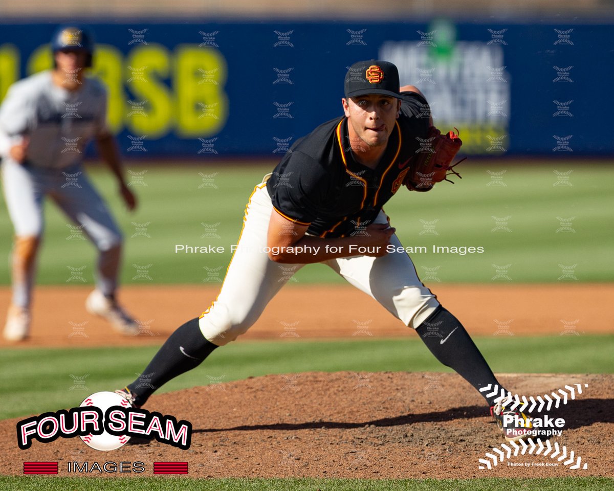 Pitcher Jared Feikes (21) of the USC Trojans pitches during a PAC-12 Tournament NCAA game against the Cal Golden Bears @jfeikes12 #pac12bsbtournament #pac12bsb @USC_Baseball #FightOn #GameDay #uscbaseball #trojansbaseball #sidearmnation @SideArmNation