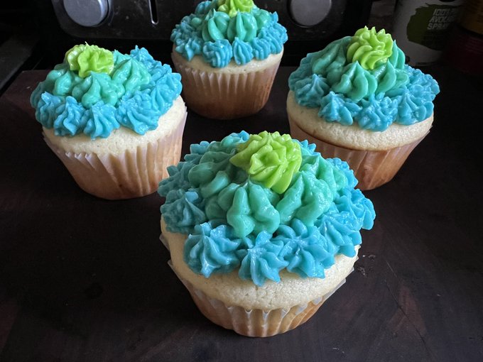I spent over 4 hours yesterday making these vanilla cupcakes w/ buttercream frosting from scratch (for