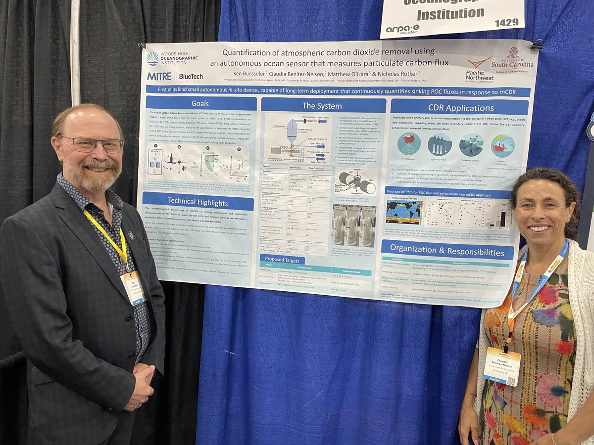 This autonomous sampler for thorium-234 presented the <a href="/ARPAE/">ARPA-E</a> Energy Innovation Summit might help to reduce the uncertainty of carbon export. Autonomous tech will be essential for the next generation of #OceanIronFertilization experiments for #mCDR
<a href="/Cafe_Thorium/">Ken Buesseler</a> <a href="/WHOI/">Woods Hole Oceanographic Institution (WHOI)</a>