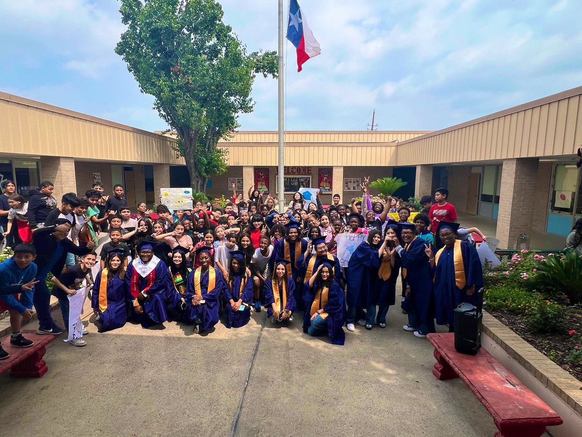 Congratulations @NimitzHS_AISD graduates!! Thank you for coming and speaking to our 5th graders. Best wishes and shine bright. #MyAldine #TogtherWeThrive ♥️