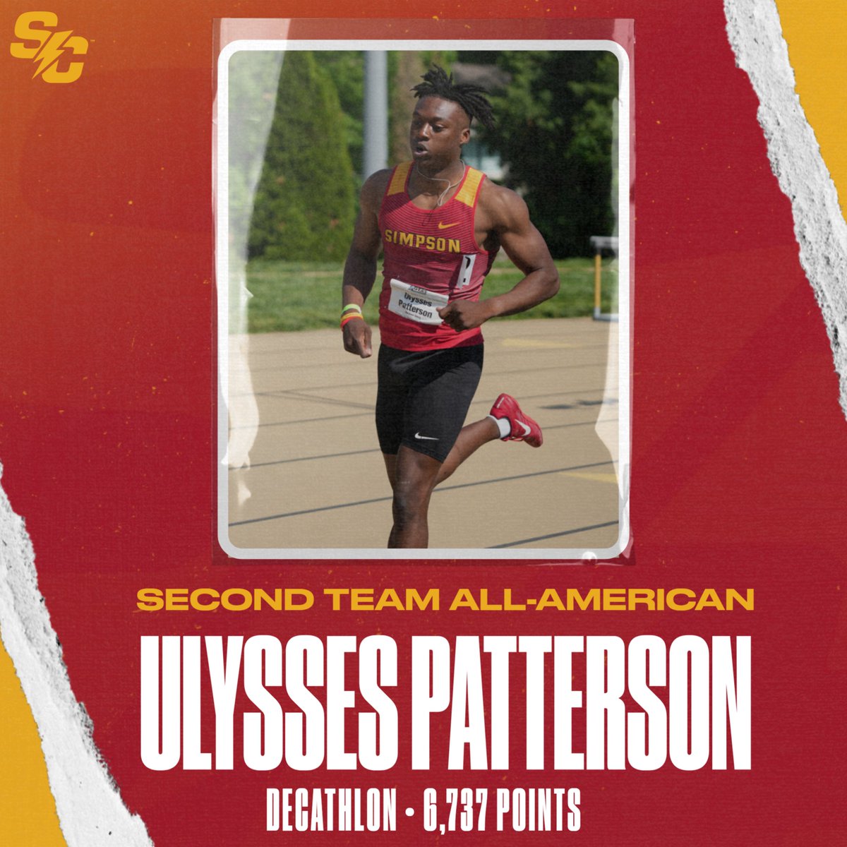 SimpsonXCTF's tweet image. Ulysses Patterson earned Second Team All-American honors in the decathlon!

Patterson's score of 6,737 points is now the second-best mark in school history!

📰 tinyurl.com/4vnuakpd

#rollriversTF