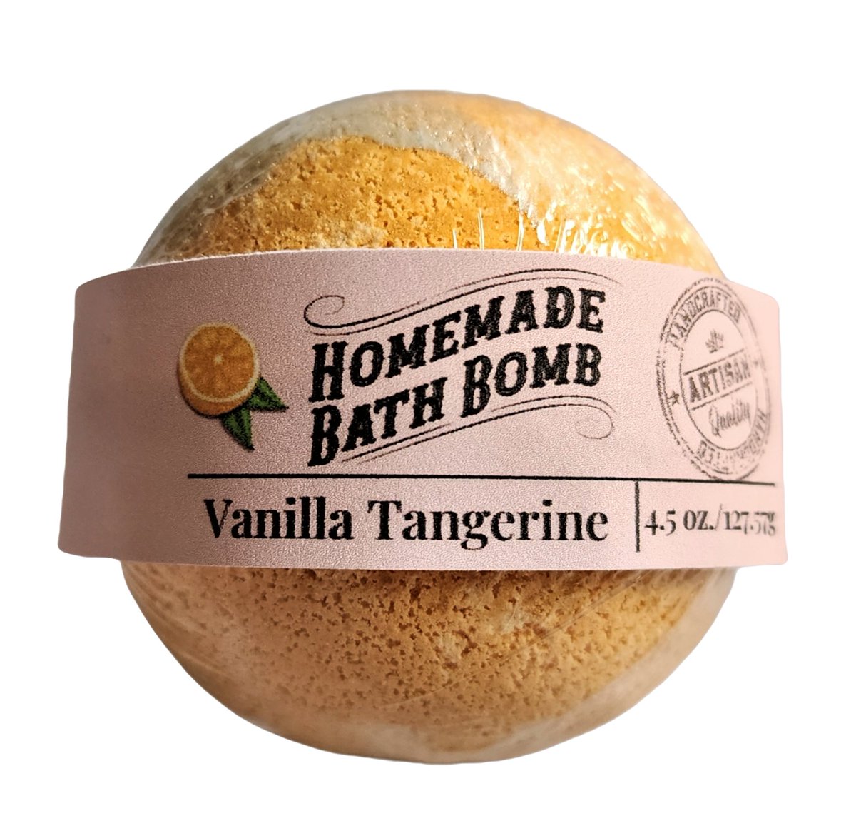 Vanilla Tangerine Bath Bomb tuppu.net/2d40868d #Christmasgifts #handmade #bathandbeauty #DeShawnMarie #selfcare #handmadesoap #Soap #womanowned #smallbusiness #vegan