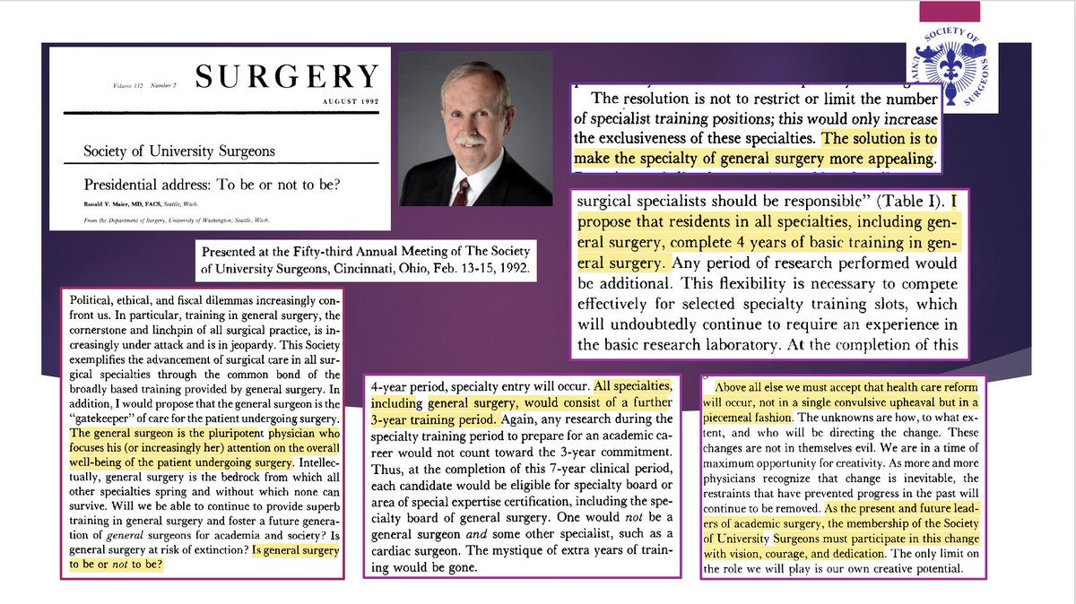 In this special Memorial Day Weekend #SUSPrezSaturday , we honor one of my mentors while I was on faculty @UWSurgery , Dr. Ronald Maier, the 52nd @UnivSurg President. Dr. Maier is a living legend. A surgeon scientist who has had continuous @NIH funding since 1981, one of the