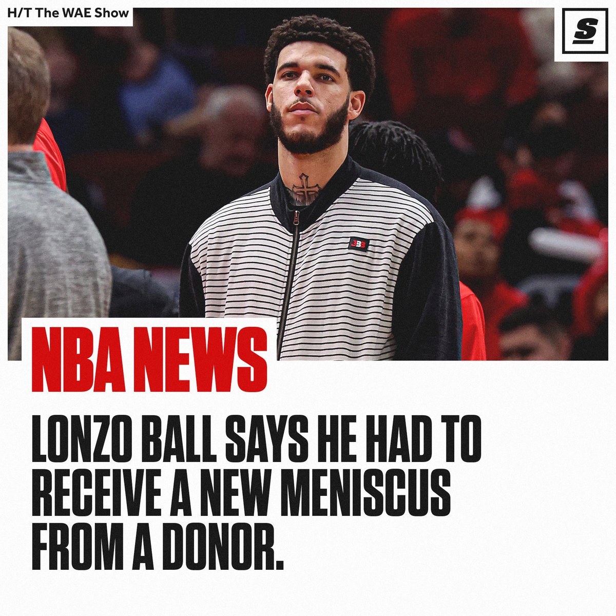 Lonzo Ball speaks on his knee injury and says he tore his Mencius so many times, he needed to receive a new one from a donor. 😯