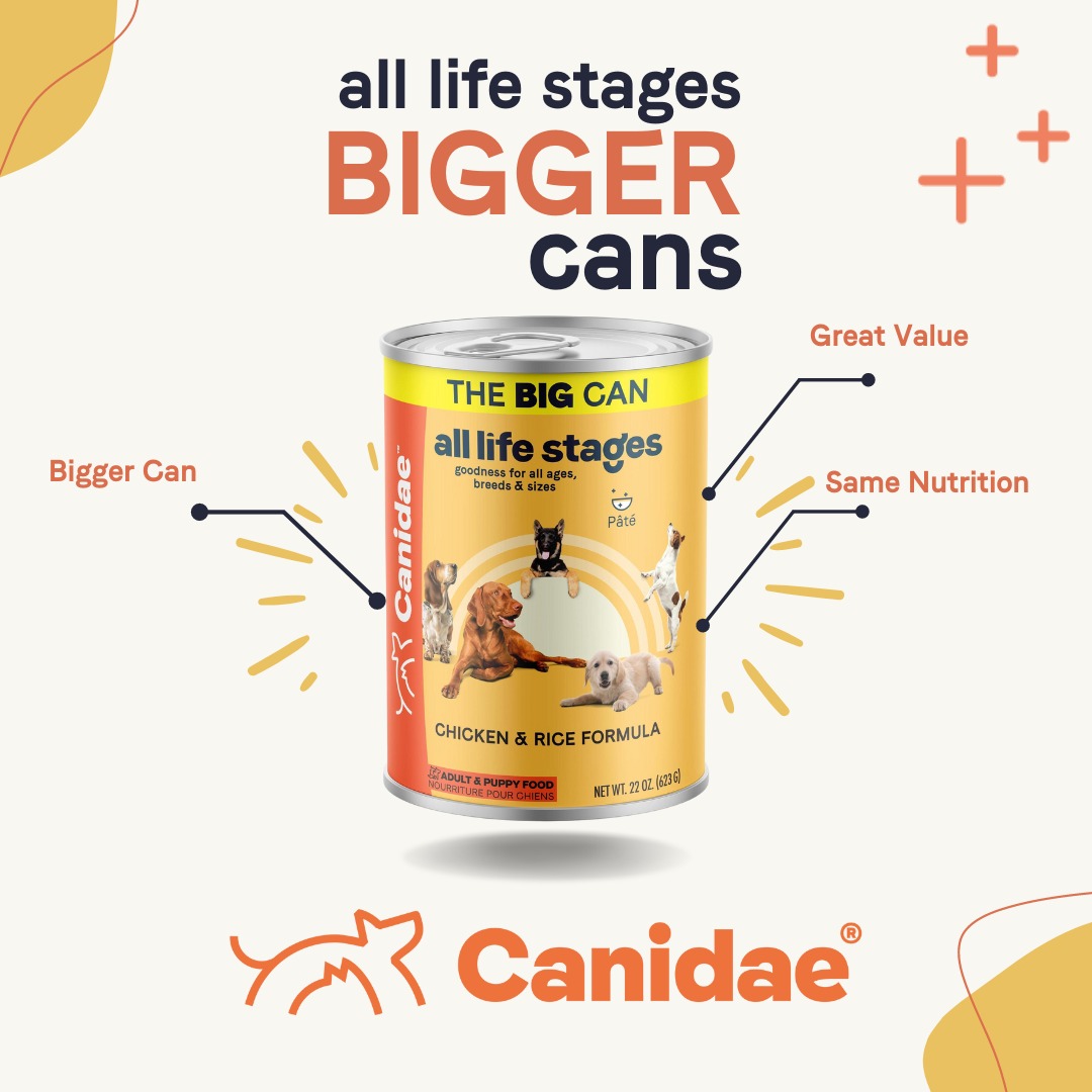 CanidaePetFood's tweet photo. 🐾 Looking for a big win for your furry friend? Introducing the All Life Stages Big Can from Canidae Pet Food! Here's why it's a must-have!

#BigCanBigValue #AllLifeStages #CanidaePetFood #Canidae #Dogs #DogFood #CanidaeBowl #GreatValue #CanidaeDogs #DogWetFood #MealtimeYum https://t.co/aNTXYFtaYN