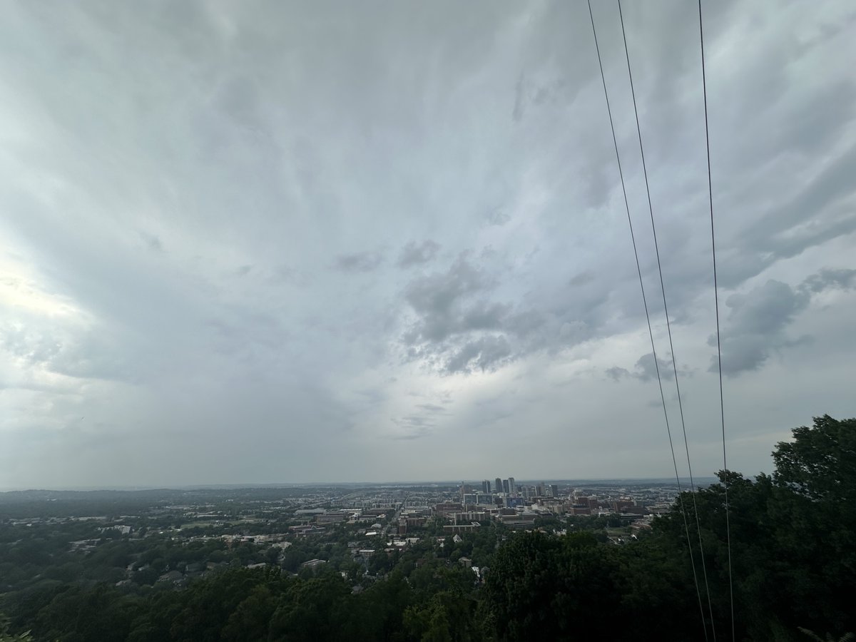 Rain showers moving east over Birmingham, AL. @weswyattweather @WBRCweather #alwx