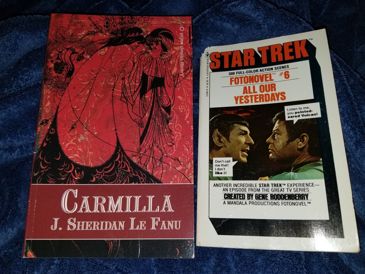 Quick stop at the library book store. Classic vampire story and classic Star Trek fotonovel.
#books
#mylibrary