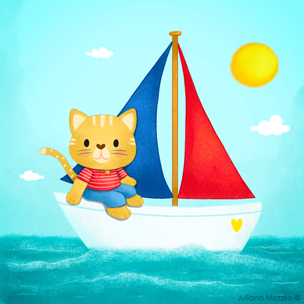 S is for SAILBOAT.
A lovely cat sailing for this week of Animal Alphabets project.
#AnimalAlphabets #cat #sailboat #sailing #animal #fun #kidlitart #kidlitartist #art #illustration #childrenspublishing #childrenillustration #illustrator #JulianaMotzko