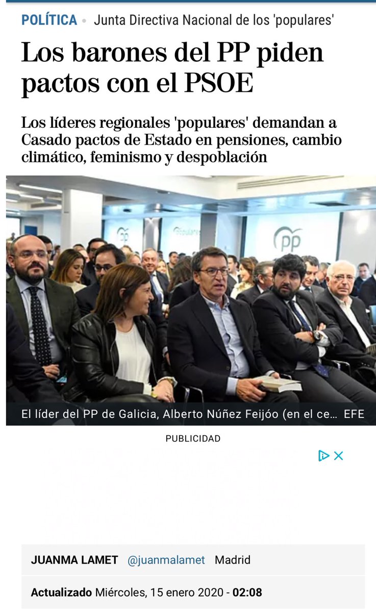 El 15 de enero de 2020 el PP votaba a favor del #PactoVerdeEuropeo

Ese día, Feijoó lideraba la respuesta al PSOE pidiéndole a Casado acuerdos con el PSOE acuerdos en materia de «pensiones, cambio climático, feminismo y despoblación»

Tenemos memoria. No olvidamos la estafa