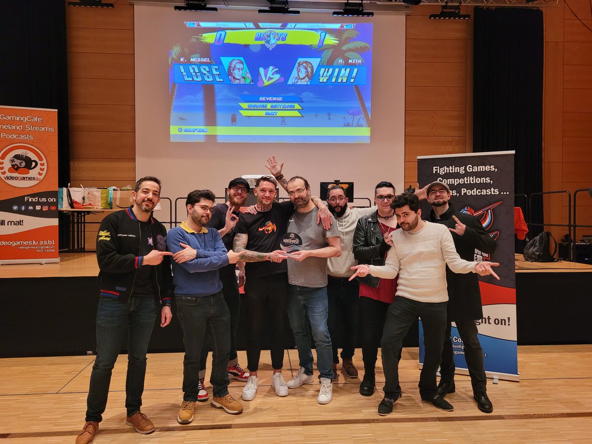 The #Windjammers Exhibition Match between Germany and Luxembourg is over!!!! With a score of 8 - 3, Luxembourg finally takes the win!!! The trophy has found its way back home!! 🥏🥏🥏 #Gameland5