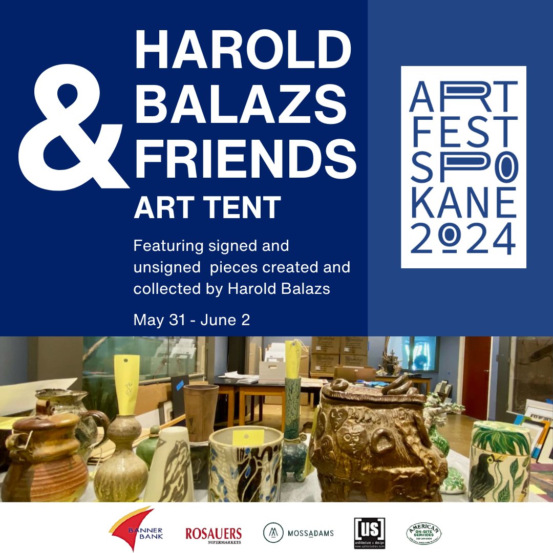 Come check out the "Harold Balazs and Friends" tent at ArtFest! Featuring works made by Balazs and from his own private collection, you'll be able to buy and take a piece of Harold home with you!