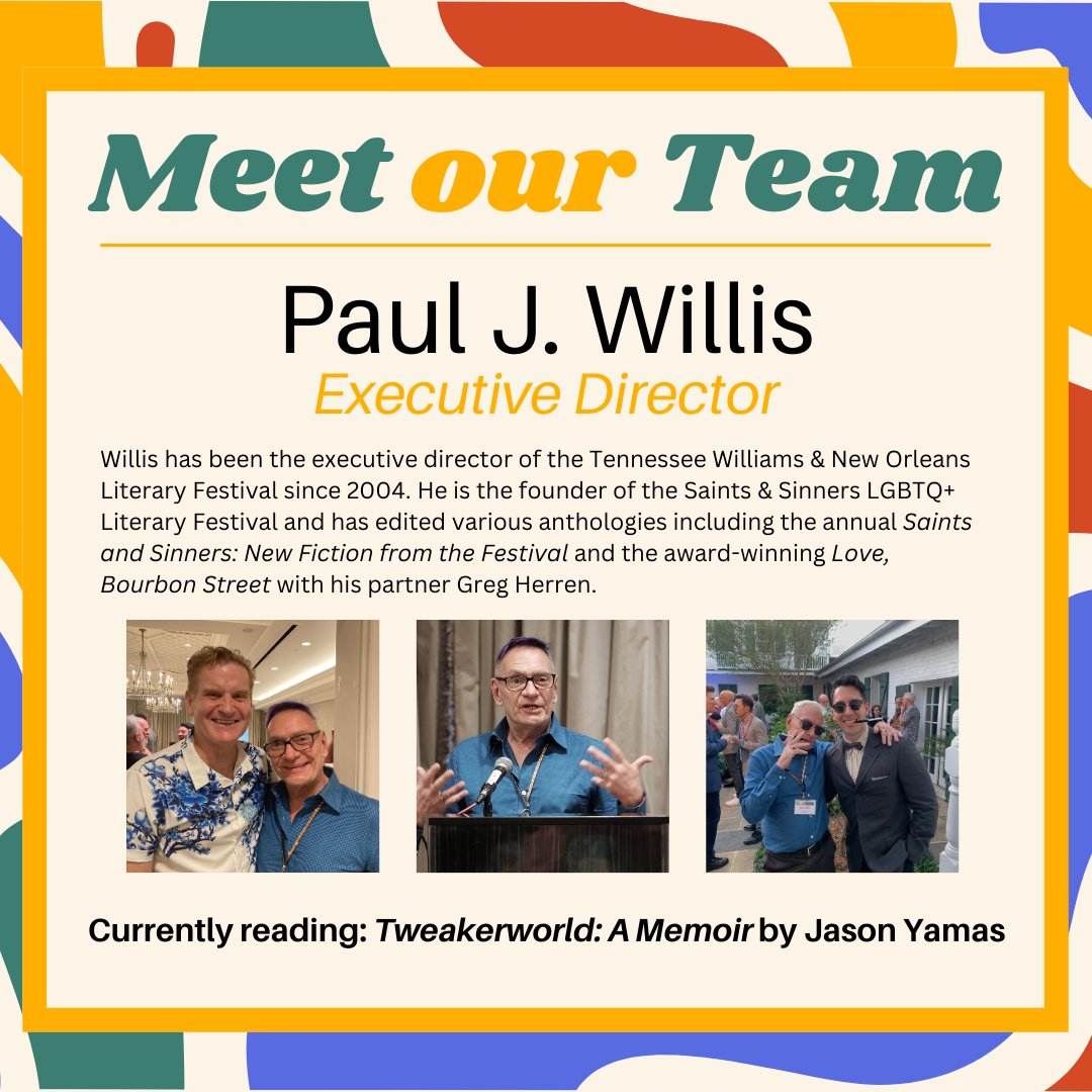 Are you curious about the team behind #TWFest and #SASFest? Take a minute to get to know us a little better! Looking for a rec? Paul is currently reading Tweakerworld: a Memoir by Jason Yamas - a Lambda Literary Award finalist in the category of Gay Memoir/Biography