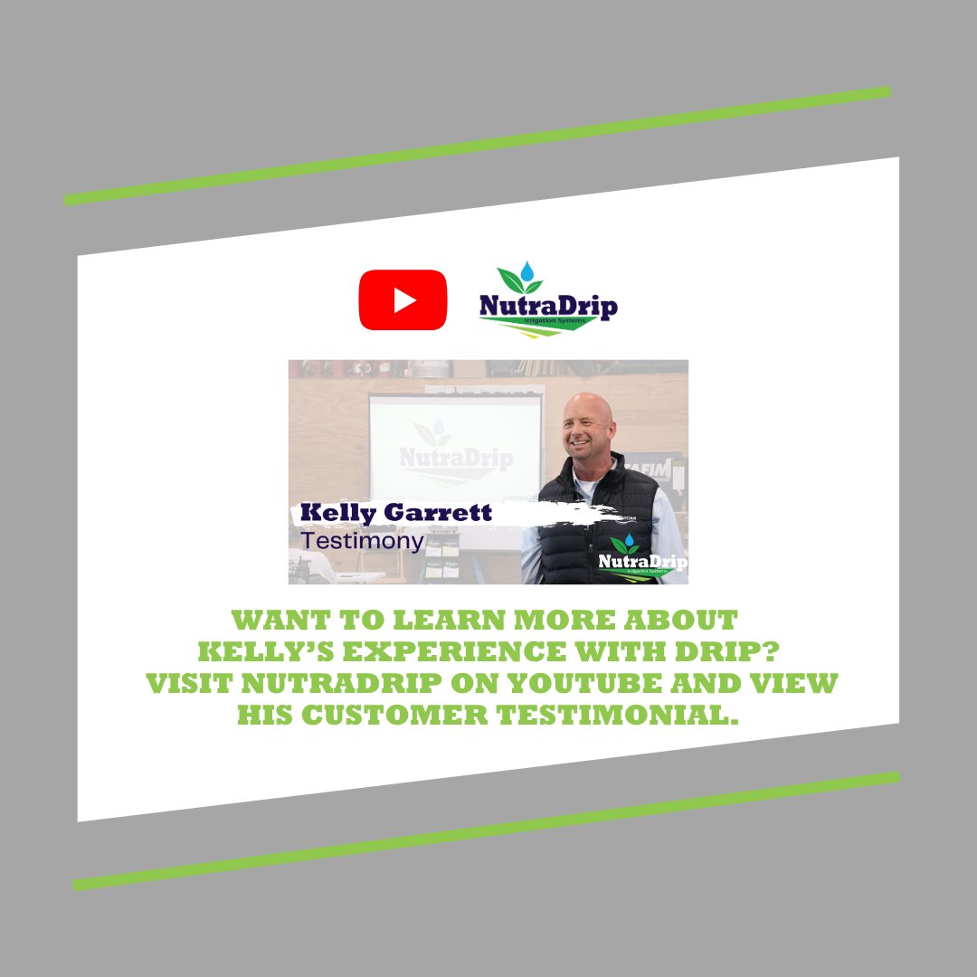 NutraDrip's tweet photo. "Drip wins every time." -Kelly Garrett, Iowa NutraDrip owner
Check out Kelly's full testimony on the NutraDrip YouTube channel.⁠
https://t.co/jLfHnsvztR
@KellyGarrett75

#nutradrip #dripirrigation #netafim #growmorewithless #irrigation #irrigationsystem⁠ #dripsystem https://t.co/oeb805T0p9