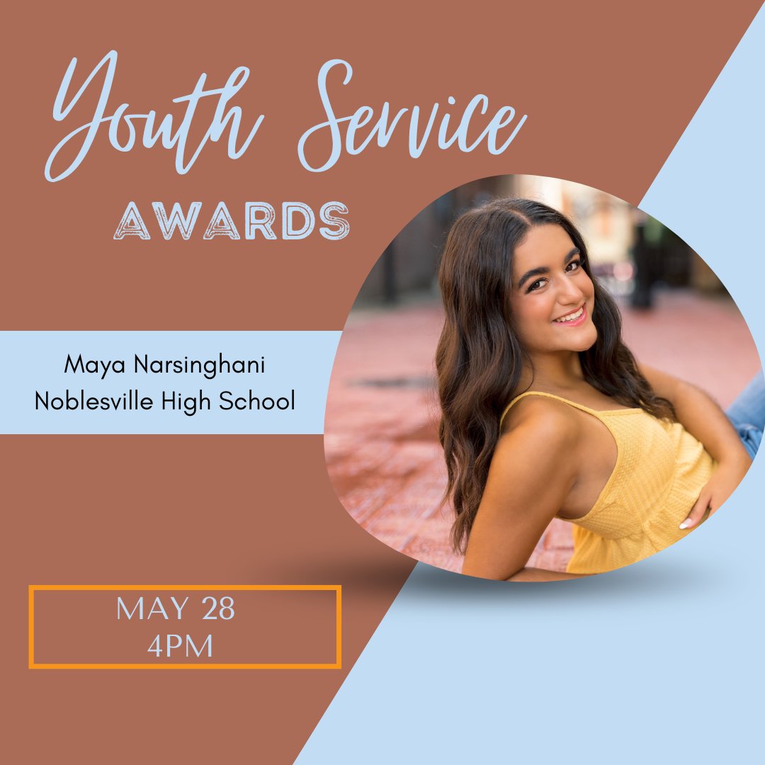 .@NobHighSchool Senior Maya Narsinghani is a finalist for the Hamilton County Council on Alcohol and Other Drugs' Youth Service Award. She has been active in many clubs and is a member of the school's lacrosse and basketball teams. The winner will be announced Tuesday afternoon.