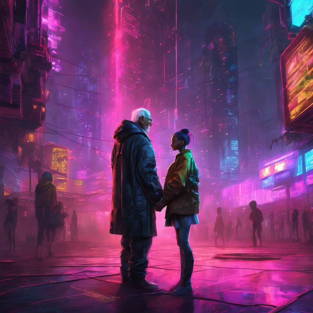 Teaching the new generation the ways of the #grid #cyberpunk #neon