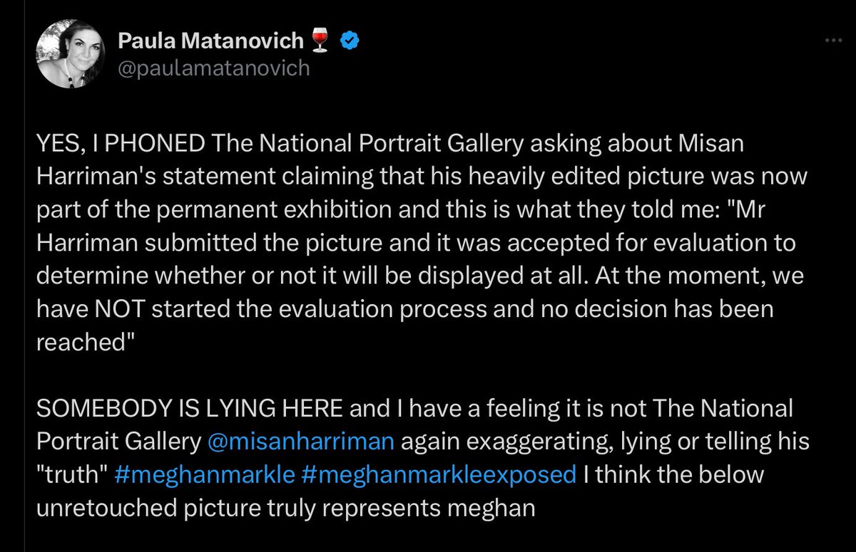 So @misanharriman lied in his post. They haven’t even evaluated the photograph of Harry and Meghan so no, it hasn’t been accepted into the permanent collection.