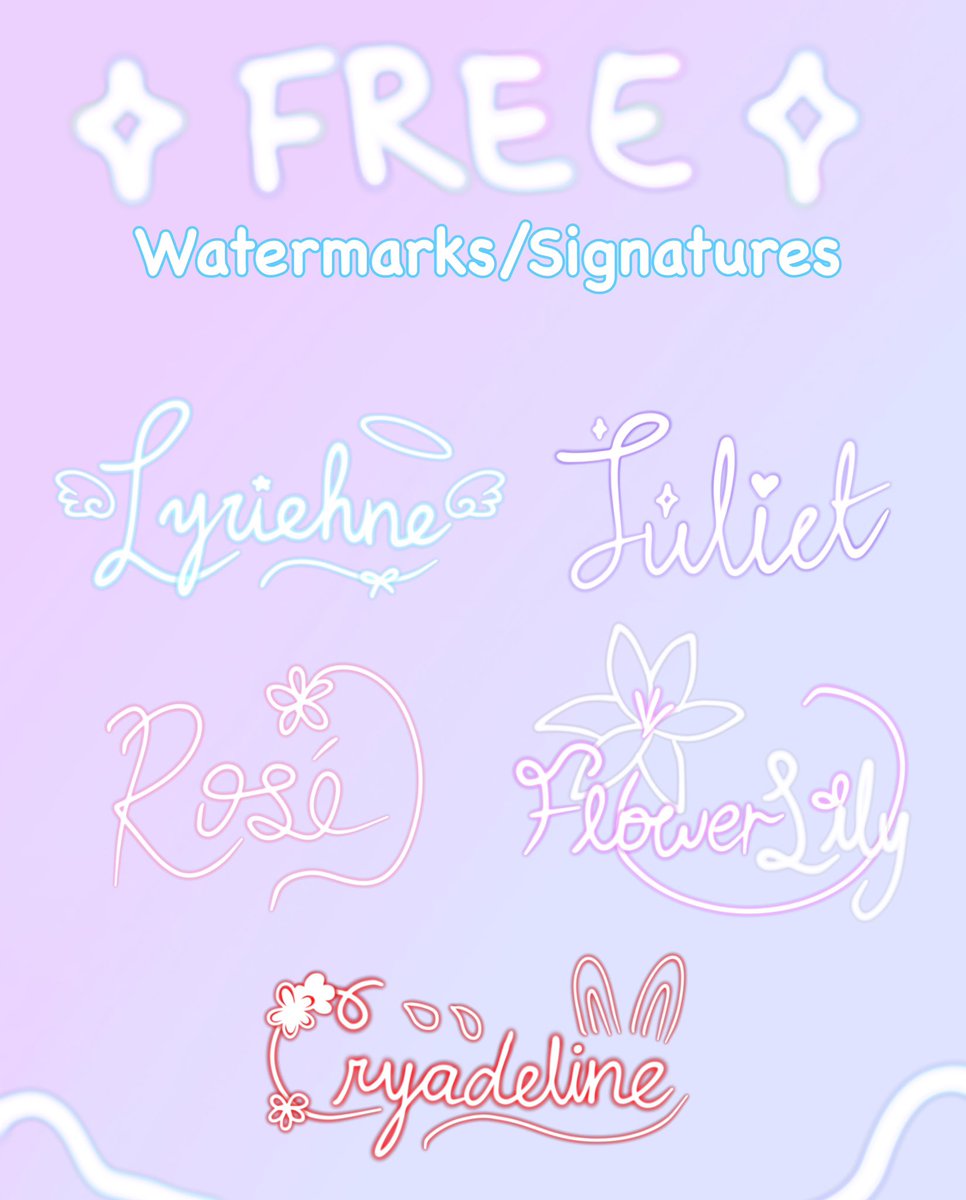 doing FREE signatures / watermarks / logos :D 

- follow &amp; rt ⋆౨ৎ˚⟡˖ ࣪
- comment what color + shapes/objects you want ! 

#royalehigh #royalehighgiveaway #royalehighdiamonds #royalehighcommission #artraffle
