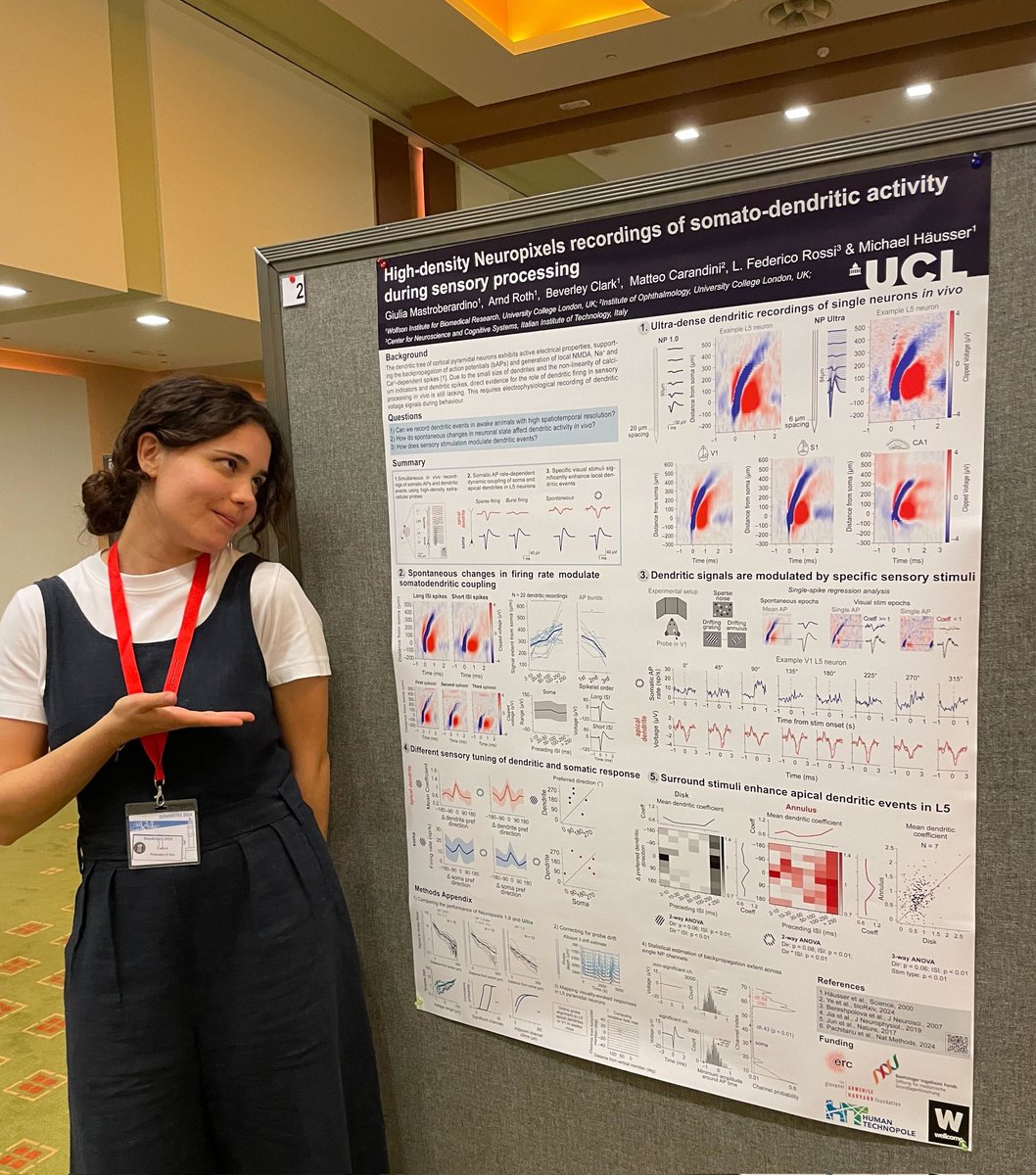 Proud of #PhDStudent <a href="/AnyiLiu1/">Anyi Liu</a>  and <a href="/mastrogiulia_/">Giulia Mastroberardino</a> rocking it at <a href="/EMBO/">EMBO</a> Dendrites 2024 workshop with a talk and a best poster prize!