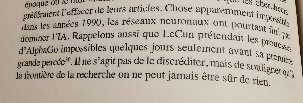 @tsarnick 'recall that LeCun claimed AlphaGo's achievements were impossible just a few days before its first major breakthrough. This is not to discredit him but to emphasize that at the frontier of research, one can never be sure of anything.Source'The Coming Next Wave @mustafasuleyman