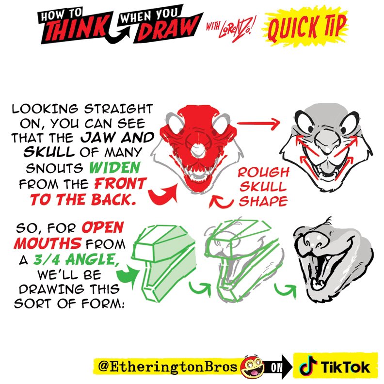 SNOUTS! AND I’ve just posted a tutorial on SHOULDERS over on TIKTOK ( handle: EtheringtonBros ) - hope it’s useful! 
Lorenzo!
#anime #manga #comicart #conceptart #gamedev #animationdev #gameart #tutorial #illustration #art #drawing #characterdesign #visdev