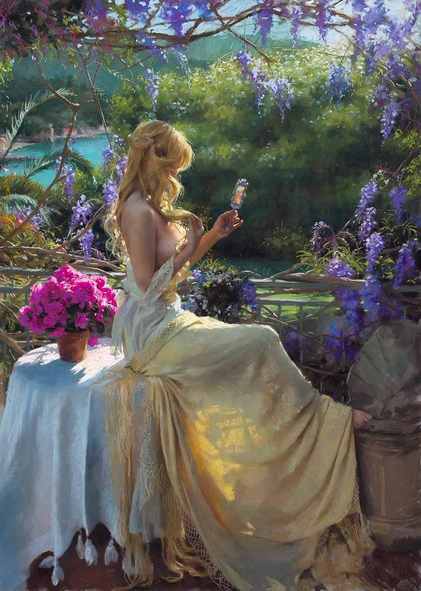 ӨГЛӨӨНИЙ МЭНД ~
Buenos dias 🇪🇸

"Beauty~Гоо үзэсгэлэн"
Испанийн зураач Висенте Ромеро Редондогийн бүтээл

Vicente Romero Redondo (b.1956) Испанийн орчин үеийн олон улсад нэртэй зураачдын нэг.Залуу бүсгүйчүүдийн гоо сайхныг романтик орчинд гоёмсгоор дүрслэн зурж алдаршсан зураач.