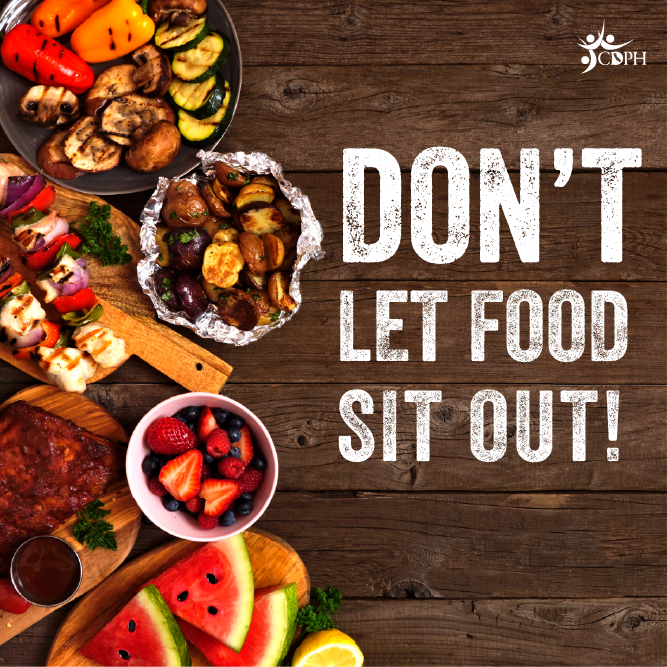 BBQ & picnic season is here! Protect yourself, family, and friends from foodborne illness by practicing safe food handling when eating outdoors. Don't let food sit out for more than 2 hours, or 1 hour if temperatures are above 90 degrees. ​Learn more: bit.ly/479Aq2b