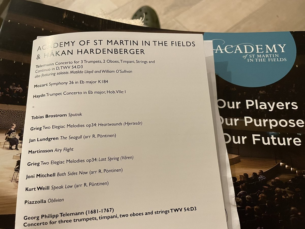 jwebster_music's tweet image. OMG!!! The most STUNNING concert tonight from @ASMForchestra and @hakanhardenberger. Gorgeous playing all round. Look at the programme… 2nd half. #musicthatmovesyou I defy anyone not to be moved by this stuff! Thank you guys. Best concert I’ve been to in ages @aborchestras