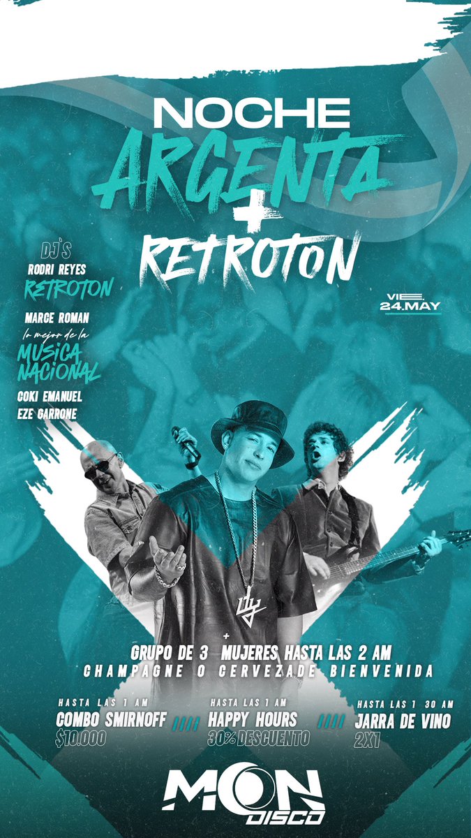 MOONDISCO1's tweet photo. VIERNES MOON DISCO🕺🎊
DOS NOCHES EN UNA
ARGENTA 🇦🇷 &amp; RETRO-TON 😍

ABRI LA IMAGEN Y MIRAS LAS PROMOS👈

💥 S O R T E O💥

👉1 Vale de 120MIL 🤯
👉 1 Vale de $60.000😍
👉 1 Vale de $30.000👌
👉 2 RENA DU 🥂
👉 2 BALDES CORONA 🍻

Dale...
🔁Rt
❤Fav
✅ @ a dos amgxs https://t.co/EYv0Suk5tX