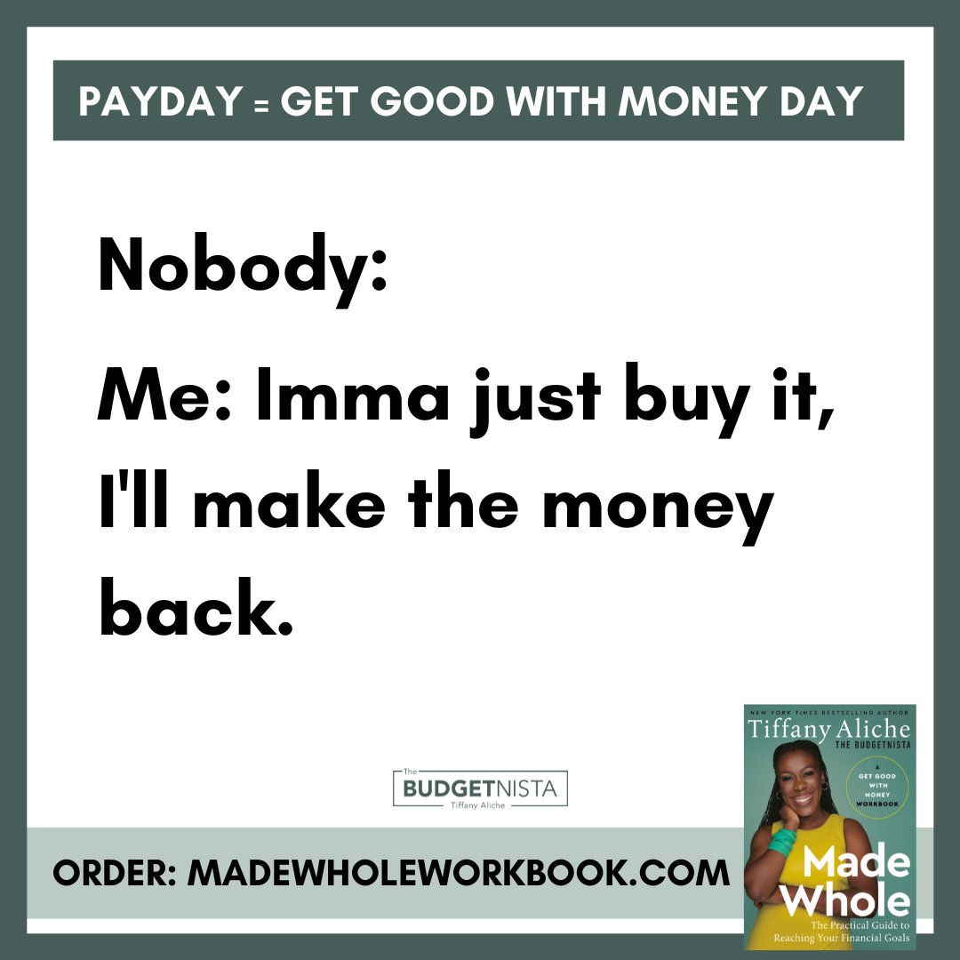 TheBudgetnista's tweet photo. Today’s tip: AHT AHT, PUT IT BACK 😡
Before you spend on a whim, pause and plan! Always ask yourself if this purchase fits your budget and goals. Remember, it's easier to avoid spending than to try and earn back what you've already spent.
#MadeWhole #GetGoodWithMoney https://t.co/7MoW4an2sv