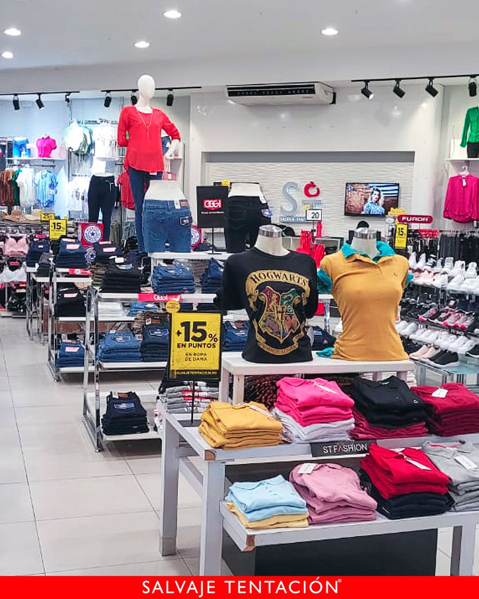 No olvides que damos el 15% de bonificación en puntos al realizar cualquier compra en tu sucursal favorita 🛍
¡Visítanos! 🫶
salvajetentacion.mx/pages/sucursal…

Válido al 31 de mayo 2024 en tienda sucursales.
#OfertasHot #moda #HotSale #tiendaonline #salvajetentacion #stfashion