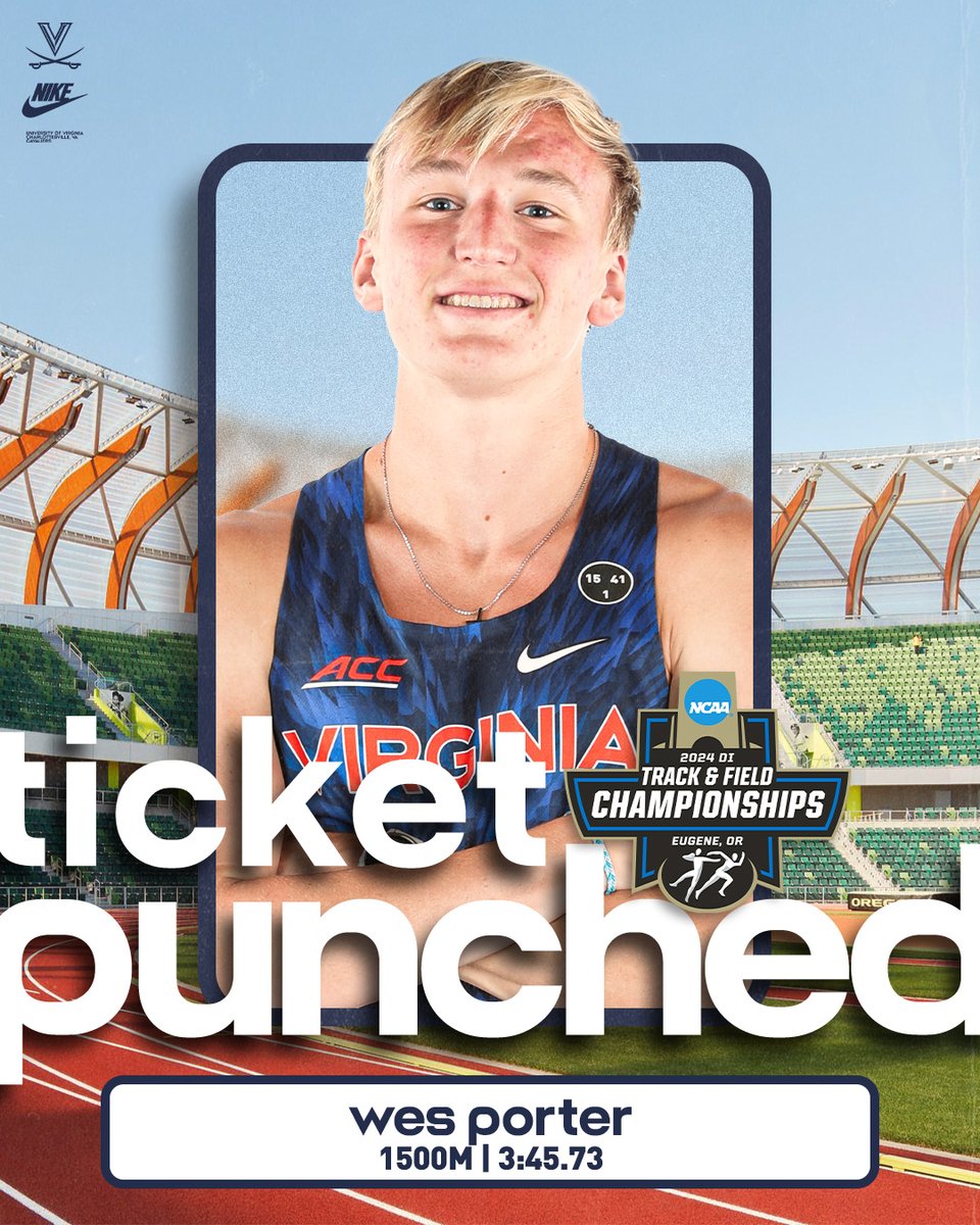 𝘽𝙇𝘼𝙎𝙏 𝙊𝙁𝙁 🚀

Wes Porter is headed to Eugene after clocking 3:45.73 in the men's 1500m to earn a big Q!

#GoHoos