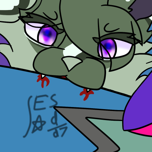 Sticker I draw for a shenanigan in a server... Just a sprigatito bitting a leafcario arm 
#fanart #lucario #pokeart