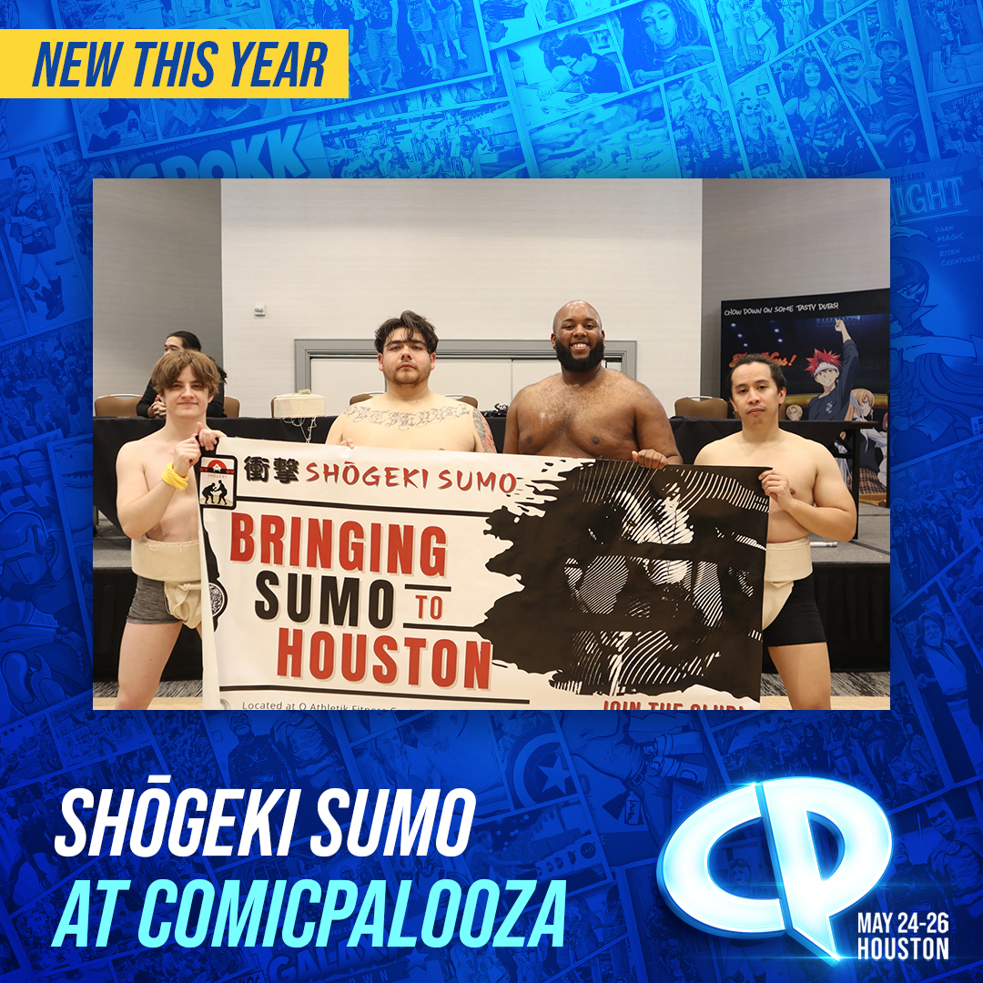 🌟 Dive into the thrilling world of Shōgeki Sumo at Comicpalooza in Hall A! 🌟 Experience the excitement as they flip the script on traditional sumo, focusing on discipline, strength, community, and combat art. 🤼‍♂️ Add to your schedule today!