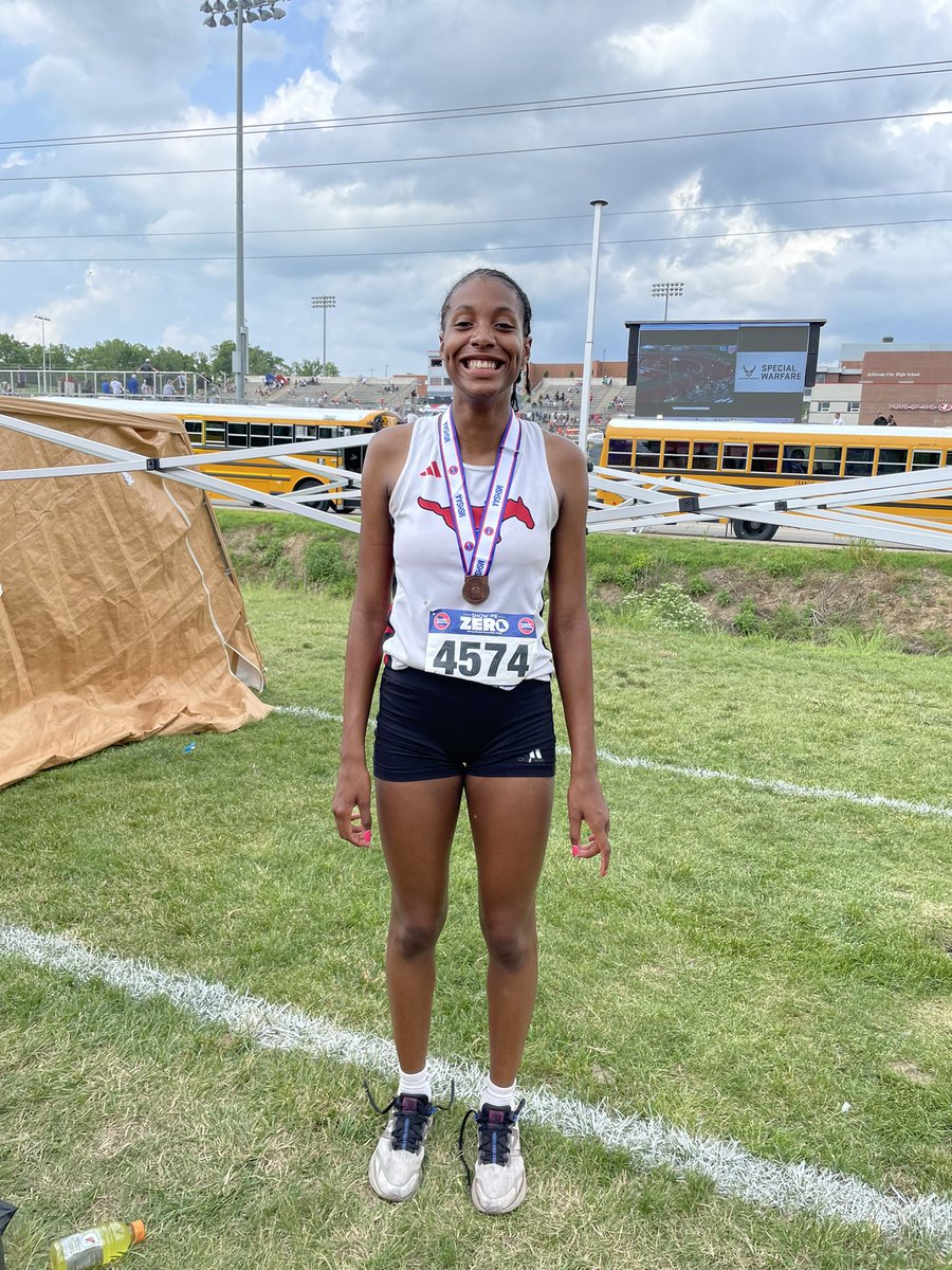 Aziza is 5th in the triple jump at the State meet!