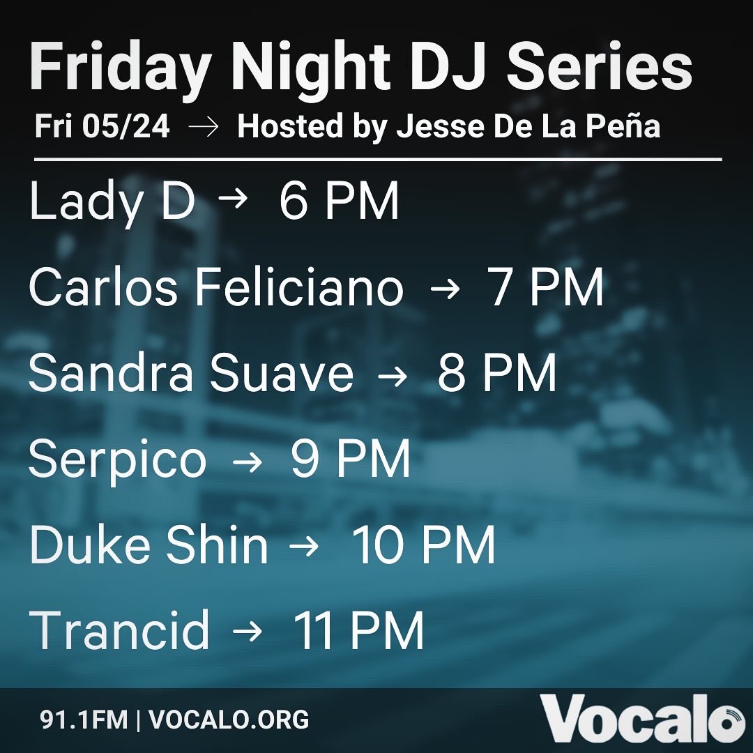 jessedelapena's tweet photo. New mix by @djladyd next on @Vocalo 91.1fm (6pm CST) https://t.co/CyGk18iGv1 #LastDance #FNDS https://t.co/RJkZeEcfAO