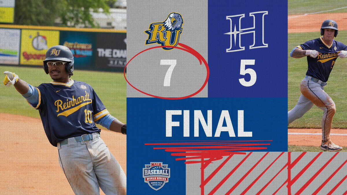 ⚾️
<a href="/RU_Eagles/">Reinhardt Athletics</a> earn their first ever #NAIABSBWorldSeries victory in come from behind fashion!

#BattleForTheRedBanner #collegebaseball