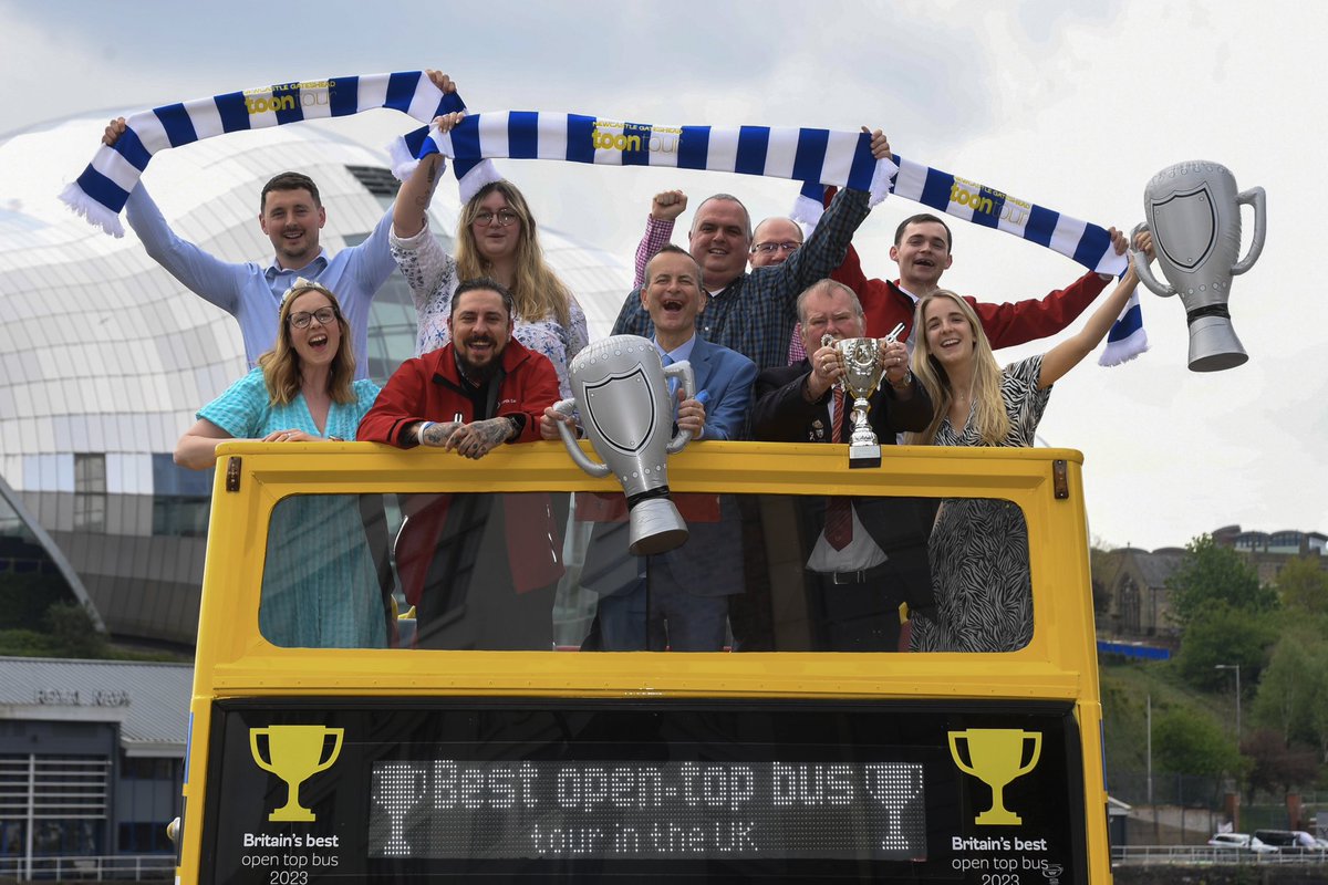 liamhall24's tweet photo. We brought the cup home! Last year the #ToonTour was voted the โUKโs Best Open Top Busโ to celebrate there will be 20% discount off tickets from 25 May until the 2 June๐๐โ๏ธ
https://t.co/UoZmzCNAVF https://t.co/CAEDQofvy8
