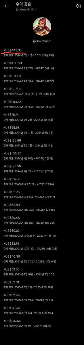 ohmahahm's tweet image. ‼️‼️‼️‼️‼️[긴급 속보]‼️‼️‼️‼️‼️

오함마, 방금 𝕏로부터 역대급 22차 광고 수익배분 받아!!!🎉🎉🎉🎉🎉

⛔️ ⛔️⛔️⛔️⛔️⛔️⛔️⛔️⛔️⛔️⛔️⛔️⛔️⛔️
먼저 더 많은 분이 광고 수익을 배분받으실 수 있도록 재게시🔁와 하트❤️를 눌러 이 게시물을 널리 알려주시길 부탁드립니다!🙆‍♂️

이번에는 무려 $449.3(60.8만
