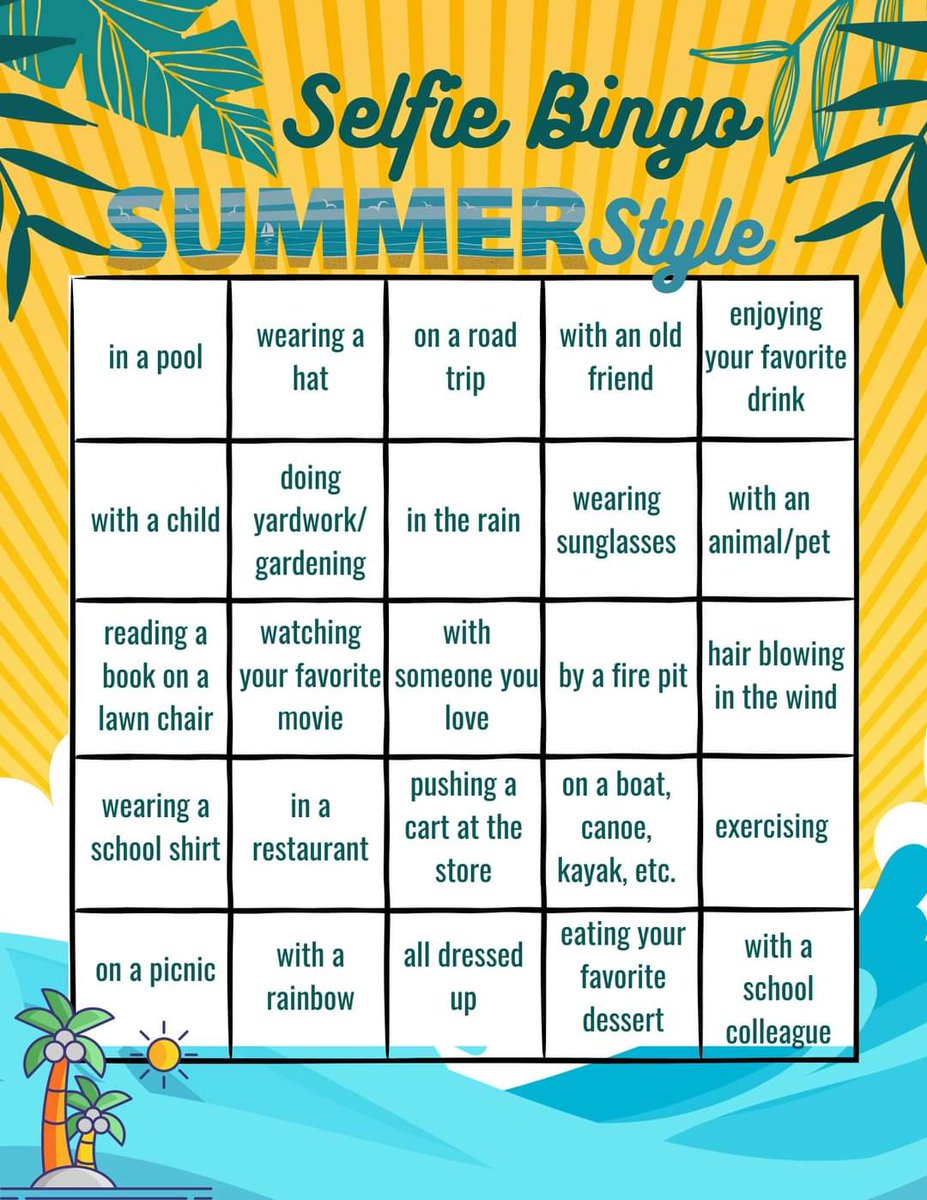 Thanks to our staff for another wonderful school year! We hope you take this summer to relax and send quality time with your loved ones. Here's a little selfie bingo to jog a few ideas. Be sure to post and tag us on your summer adventures!