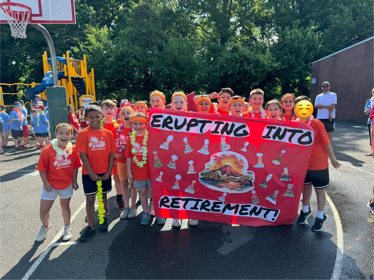We had a great field day today while also celebrating Mr. V’s retirement! Our class even won the 3rd grade tug of war. Go team volcanos!🌋🌺 #HazletProud