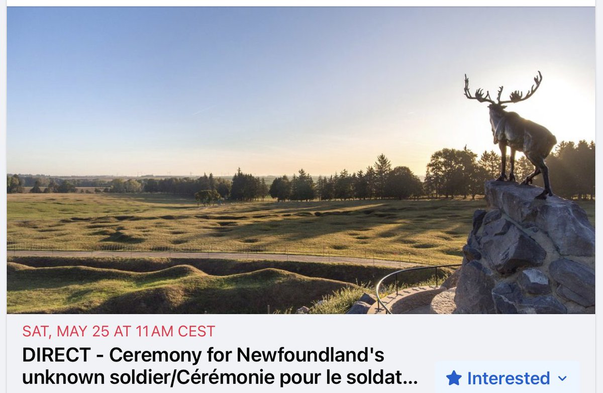ATTENTION - Visit the Royal Nfld Regiment Family page on Facebook for the link to watch the Repatriation Ceremony live from Beaumont-Hamel Newfoundland Memorial Saturday @ 11 AM CEST which is 0630 local #OPDISTINCTION #NLMemorial100 #RNFLDRFamily