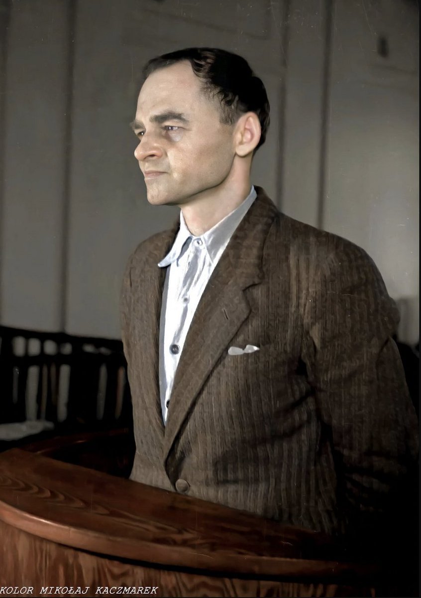 In the pictures, Witold Pilecki hides his hands because his nails were torn out by the communists. He is considered one of the greatest wartime heroes. He volunteered to be sent to Auschwitz to organise resistance and gather intelligence about the German atrocities. In 1943,