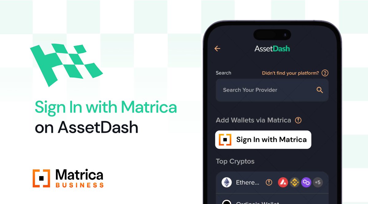 2 Clicks to connect to any app 🧈 Using Sign-in with Matrica will automatically create your profile giving you full access to apps while keeping your assets safe ✅ Checkout @assetdash using our solution to streamline onboarding 👀