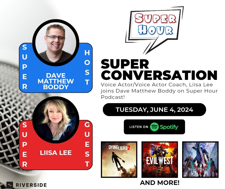 Liisabelle's tweet photo. 📷Tuesday, June 4th, 2024 Liisa Lee joins me on Super Hour Podcast to speak about her career, obstacles she's overcome, her voice coaching, & more! I can't wait to hear about her journey, and performing on Dying Light 2 & more!
Spotify. https://t.co/zMonLX2vcu
#superhourpodcast https://t.co/JUOiOuf4O6
