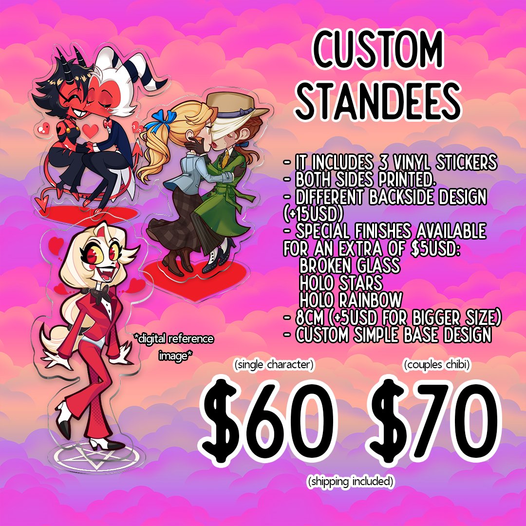 **CUSTOM CHARMS/STANDEE COMMISSIONS OPEN**

Please read the selection and fill out this form 
forms.gle/XSEEiJbGHmB2Ev…

If you wish for something not featured here please let's talk in DMs or Mail i can give you a quote for what you are looking for.

#commissions #com